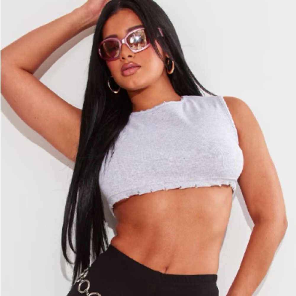 Gray Crop Top
